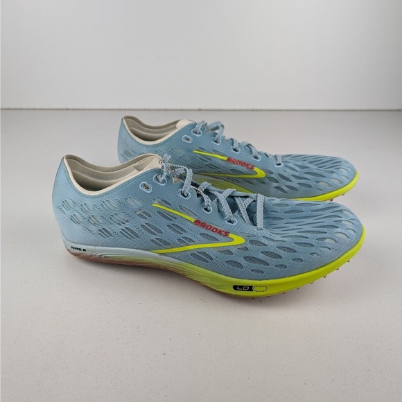 Brooks Wire 8 Unisex Blue Yellow Lightweight Spike Track Running Shoes Sz 10.5D main image 6